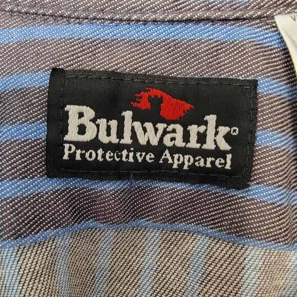 Bulwark FR Flame Resistant Button Shirt Protective Apparel 100% Cotton Sz L Work - Picture 10 of 10